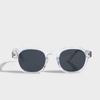 Clear frame round sunglasses