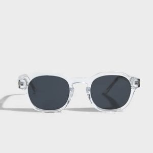 Clear frame round sunglasses
