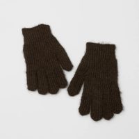 Wool blend knit gloves